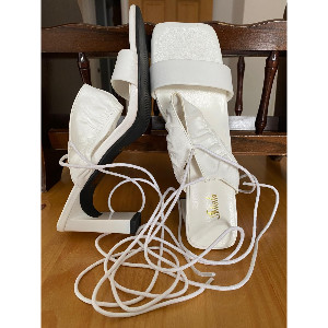 All-White Heels With Ankle Straps