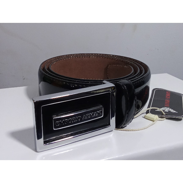 Emporio Armani Glossy Black Belt