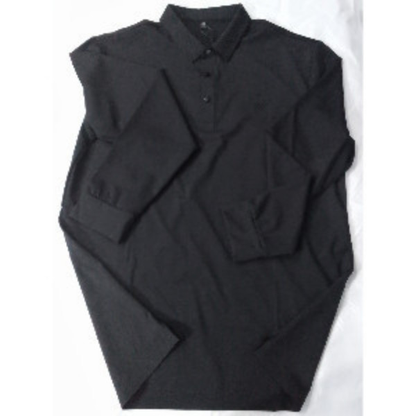 Vintage Long-Sleeve Collar Polo Black