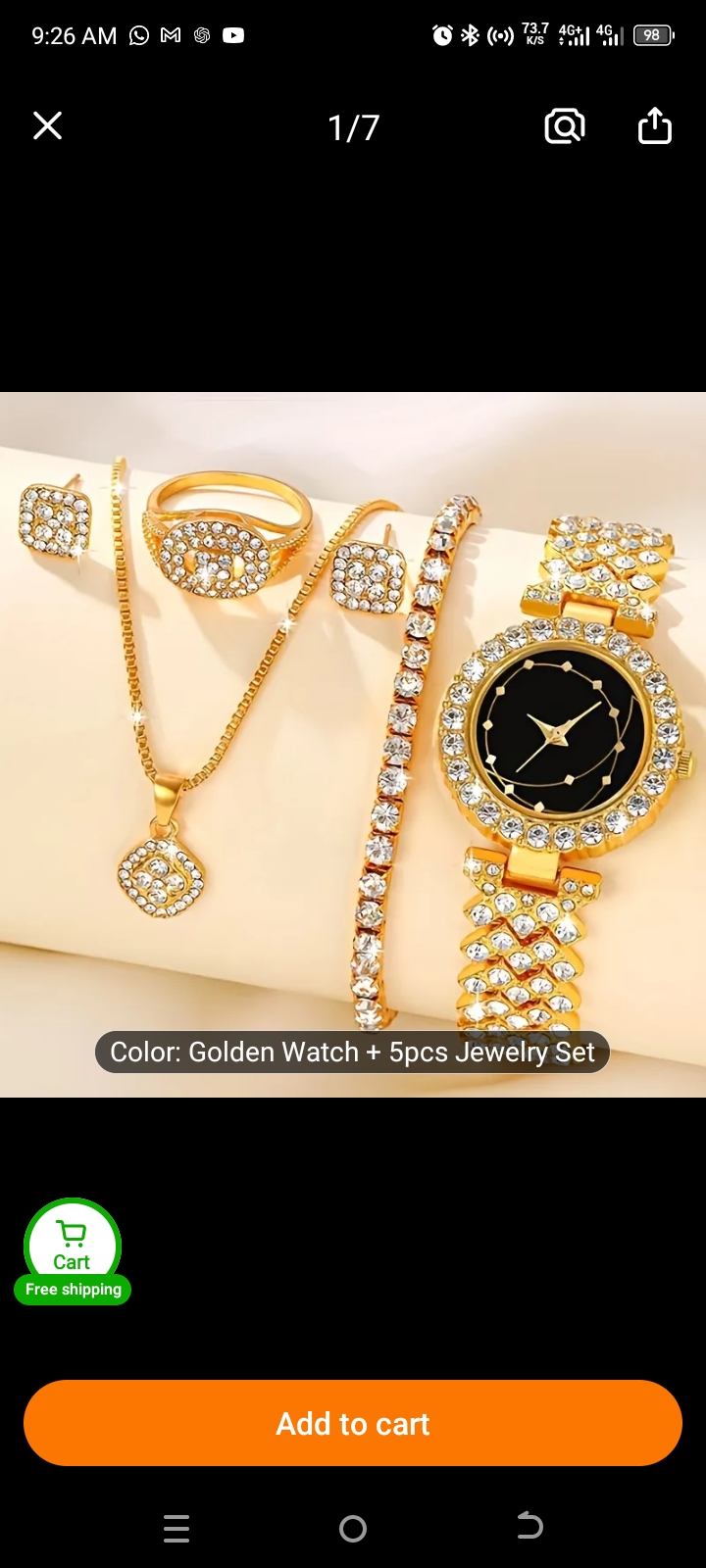 6pcs Exquisite Women  039;s Quartz Watch And Additions
