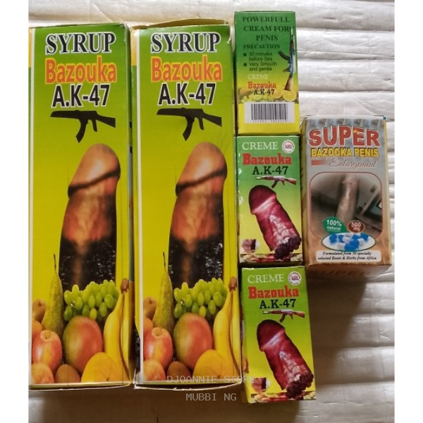 Bazouka AK 47 Syrup+Mini Cream+Super Bazouka Capsule for Penis Enlargement
